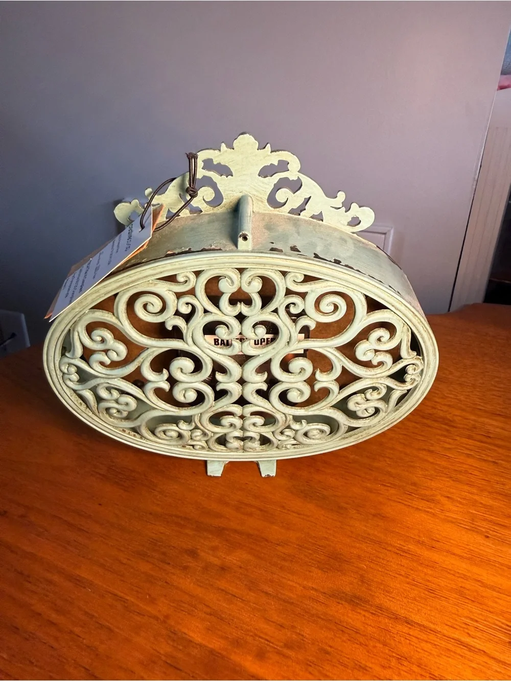 Vintage Style Table Clock Paris Distressed Decor NWT